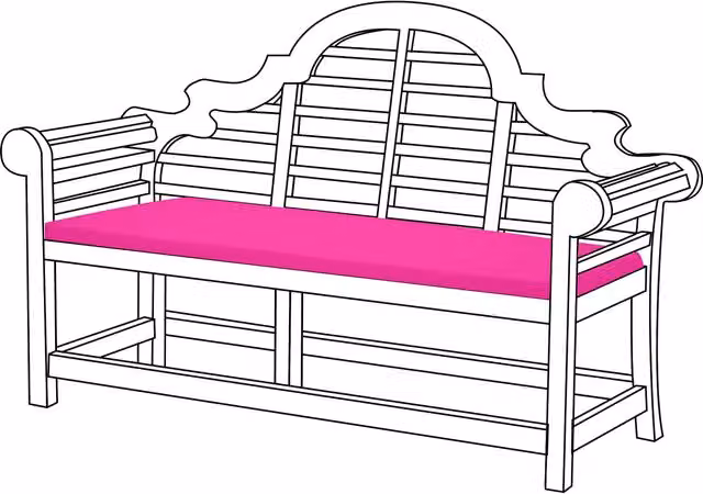 Gardenista Water-Repellent Rectangular Garden Bench Cushion in Pink