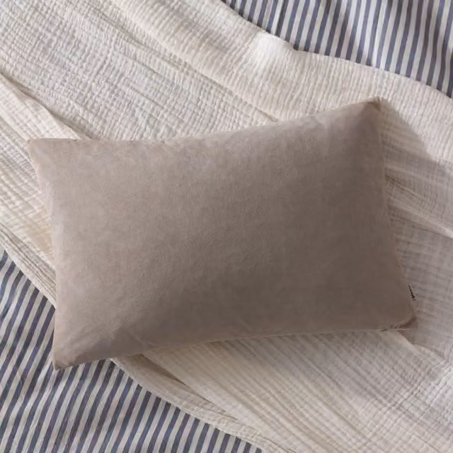 Yard Darland Velvet and Linen Rectangular Cushion with Removable Cover, W/H: 60 x 40 cm, Beige/Brown/Grey – 2