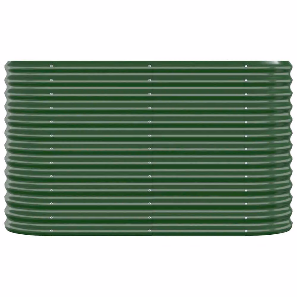 Berkfield Home Garden Green Powder-coated Steel Raised Bed W/D/H: 114 x 40 x 68 cm – 3