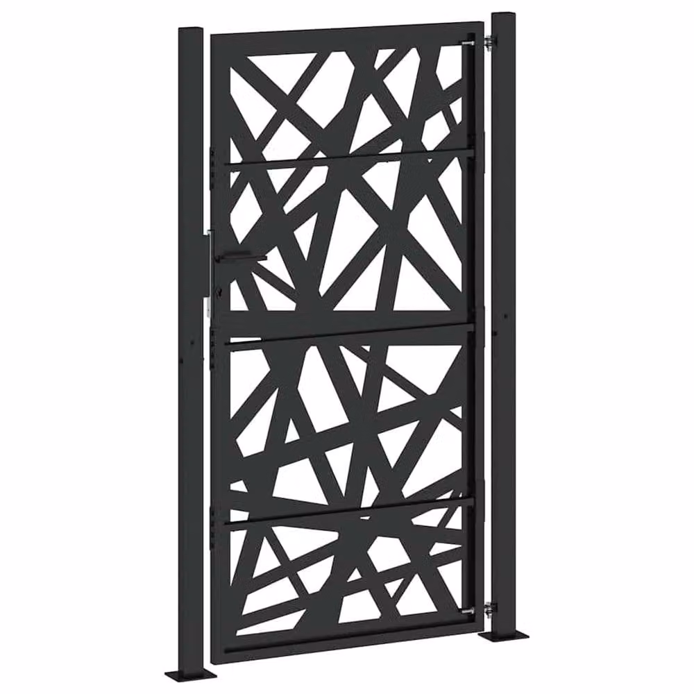Berkfield Black Steel Garden Gate, W: 105 cm, H: 180 cm – 5