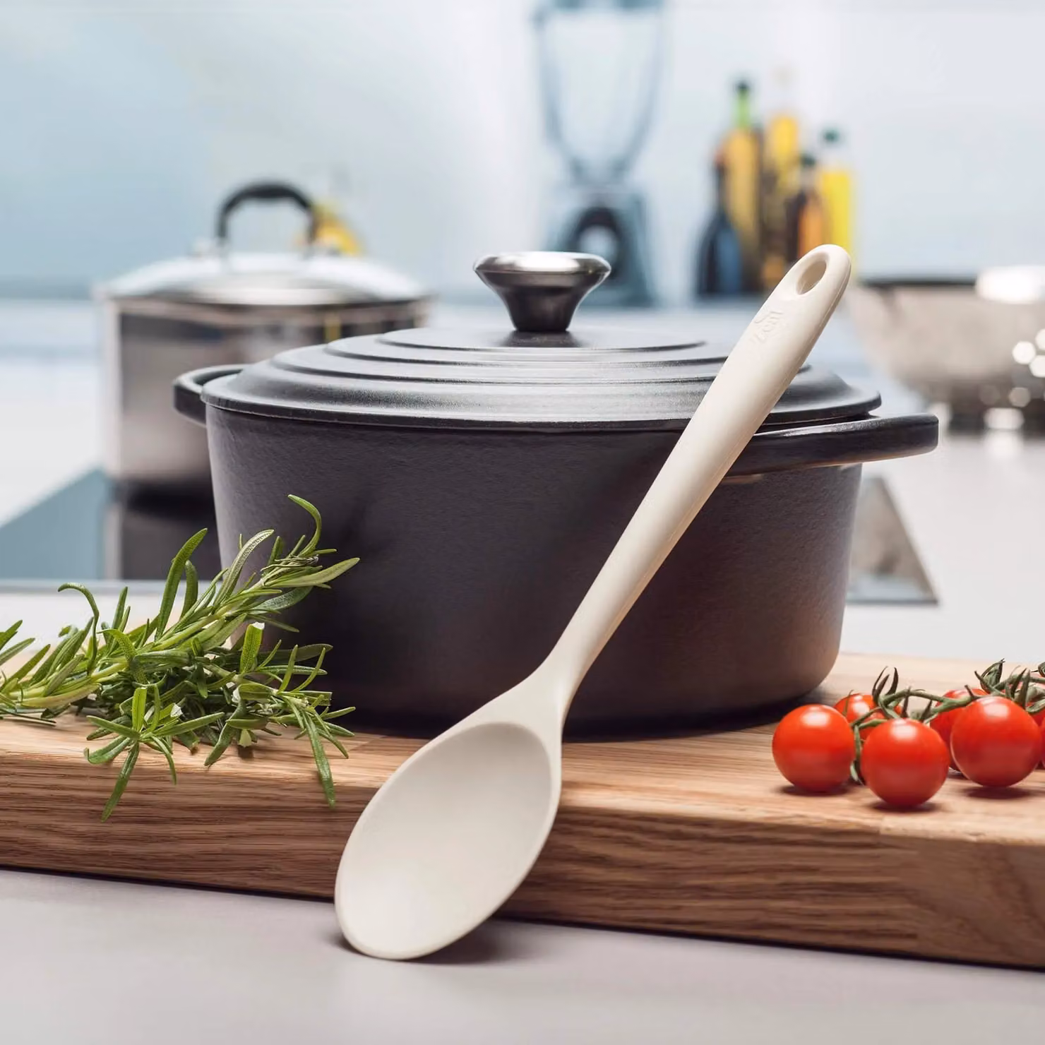 Zeal Silicone Non-Stick Cooking Spoon in Beige, 28 cm – 2