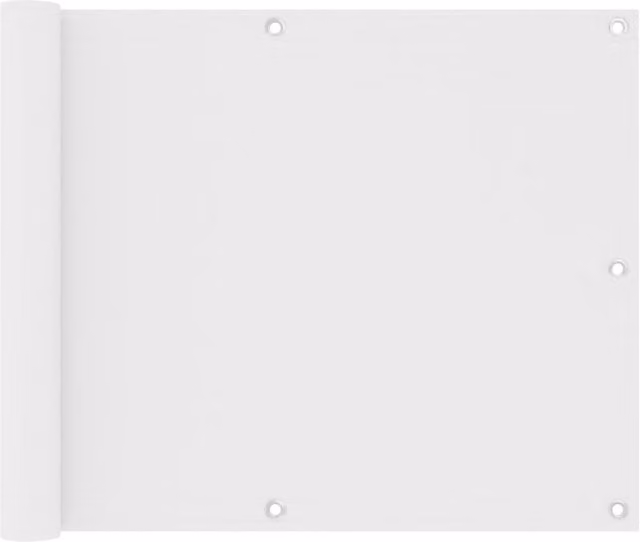 Berkfield Home White Balcony Screen in Oxford Fabric, W: 75 cm, L: 500 cm
