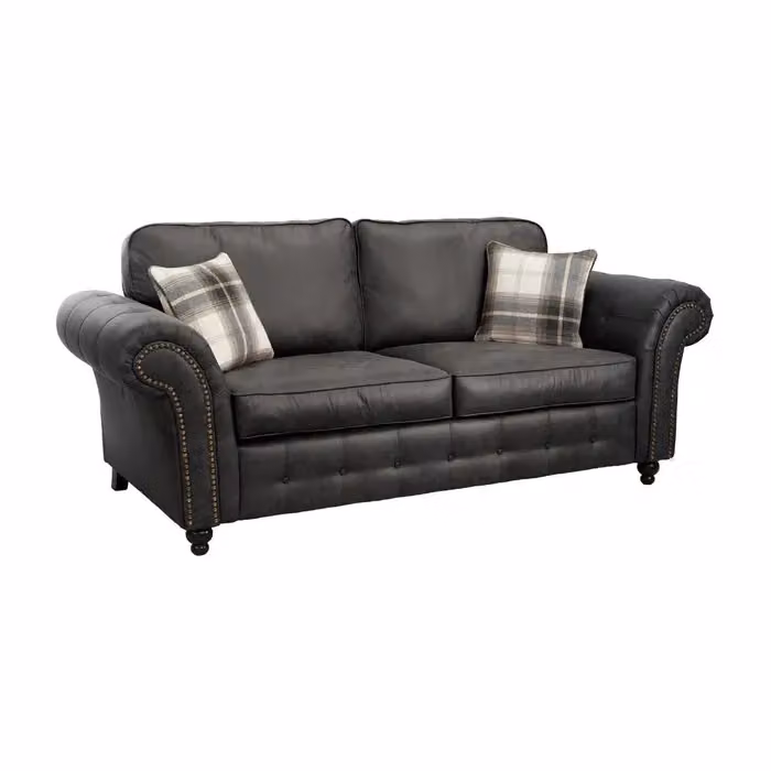 LUXURY LIFE Oakley 3 Seater Fabric Sofa in Grey – 2