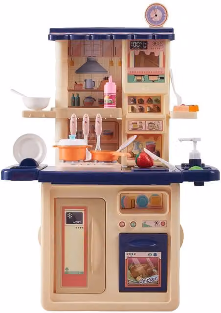 Kidkid Role Play Cooking Playset with Lights and Sounds in Blue and Multicolour