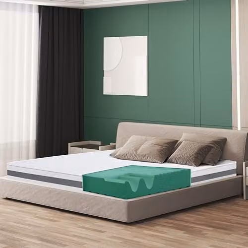 The White Stone Antibacterial Viscoelastic Foam Mattress in White, H 16 cm, W 140 cm, D 190 cm – 1