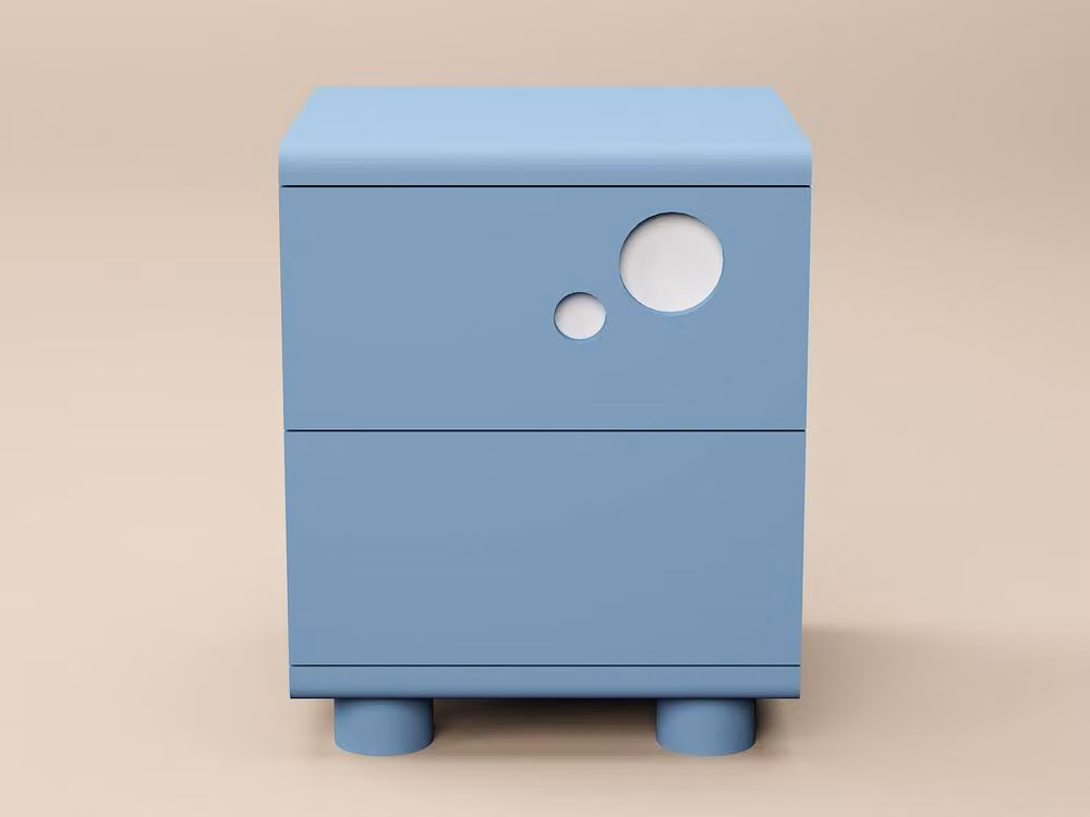 Flair Livana Modern Bedside Table in Blue and White – 2