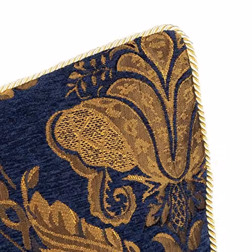 Paoletti Shiraz Floral Square Cushion in Blue and Gold – 2