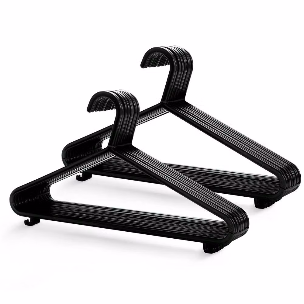 Keplin 25 Pack Basic Plastic Coat Hangers in Black – 3