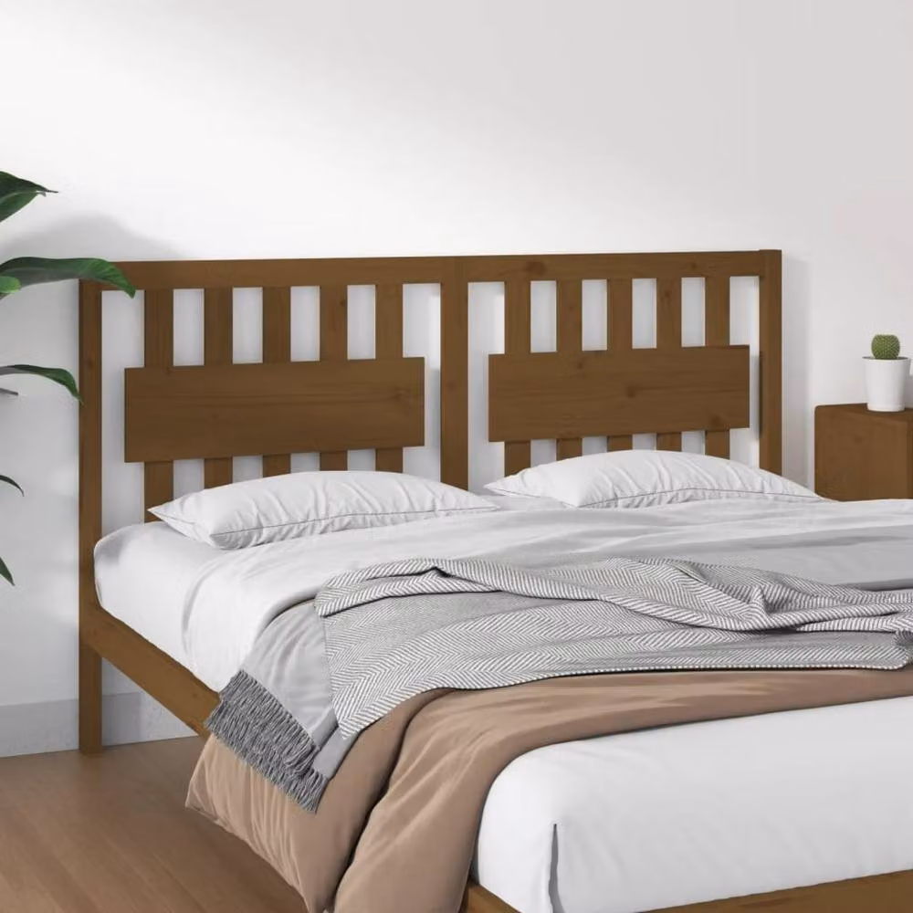 Berkfield Home Rustic Solid Pine Wood Bed Headboard, Honey Brown, W: 155.5 cm, D: 4 cm, H: 100 cm – 2