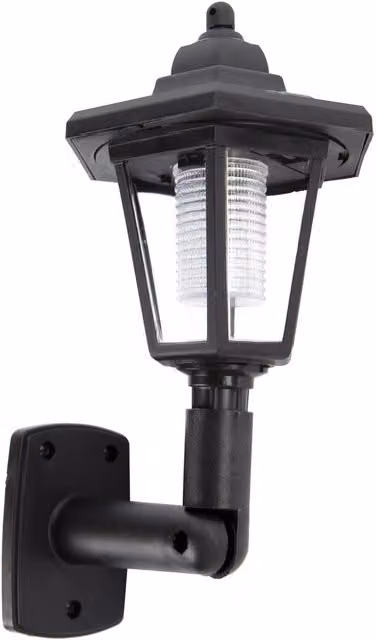 Kingavon Vintage Solar LED Wall Lantern in Black