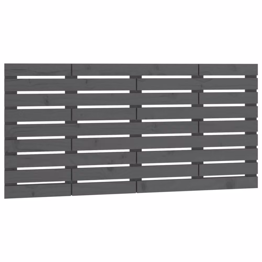 Berkfield Home Grey Solid Wood Pine Wall Headboard W/D/H: 126 x 3 x 63 cm – 2