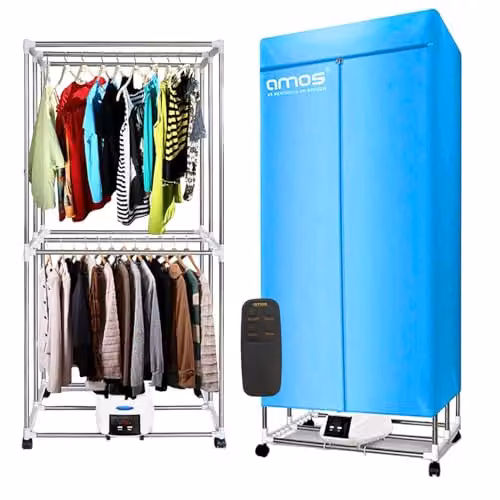 AMOS Eezy-Dry Electric Clothes Dryer, 1300W Heated Clothes Airer in White