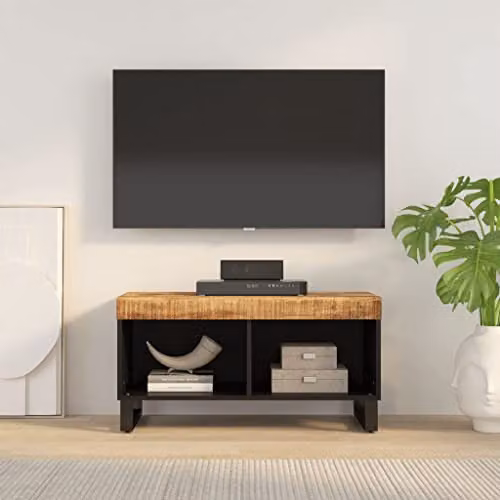 vidaXL Industrial Mango Wood TV Cabinet, Brown, W: 85 cm, D: 33 cm, H: 43.5 cm – 2