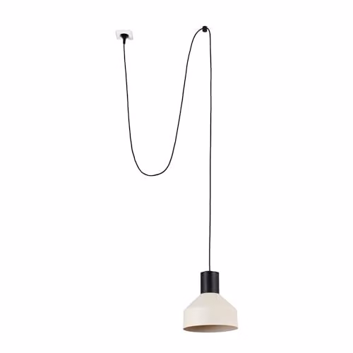 Netlighting Kombo Beige Dome Pendant Lamp with Plug and Cord in Black