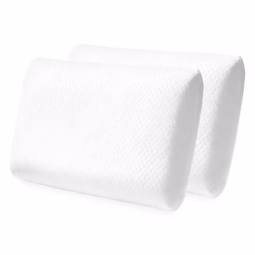 Lavio Ergonomic Cooling Gel Memory Foam Pillow Set of 2, White, W/D/H: 60 x 40 x 12 cm – 1