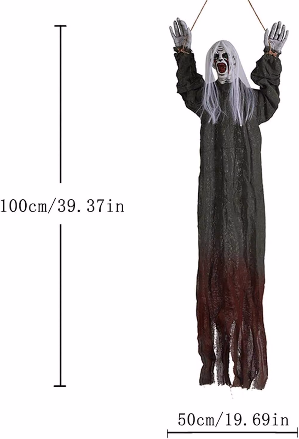 Garwarm Halloween Hanging Ghost Set of 3 Spooky White and Multicolour Skeletons – 2