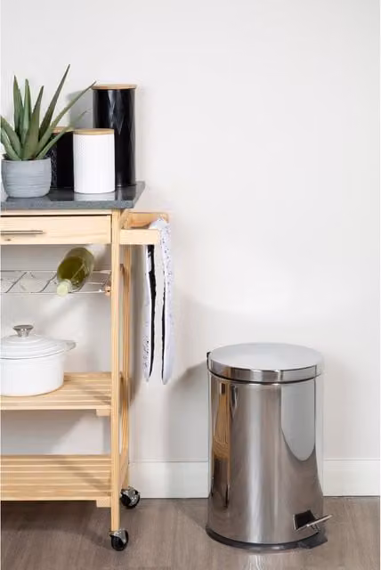 Orsina 20L Stainless Steel Pedal Bin with Removable Inner Bucket in Silver