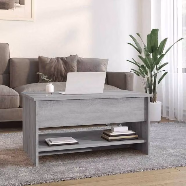 Berkfield Home Modern Coffee Table in Grey Sonoma, W/D/H: 80 x 50 x 40 cm – 1