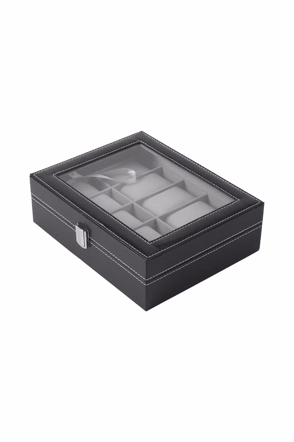 ExtraStar Faux Leather 10 Slot Watch Box Display Case in Black – 3