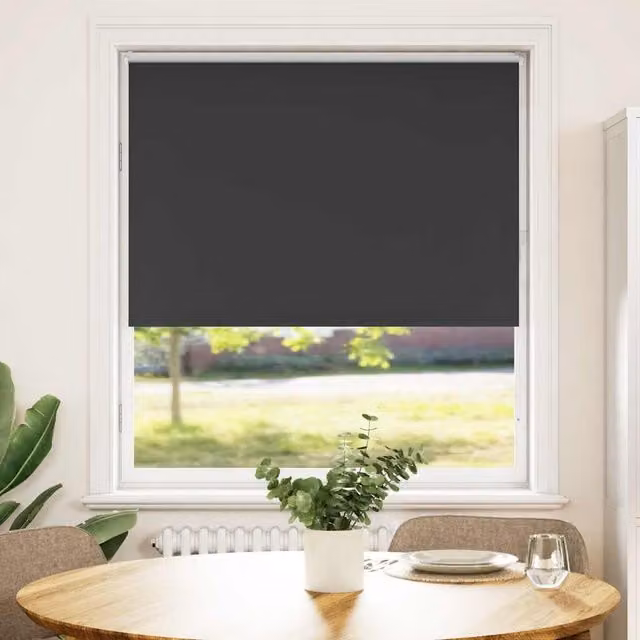 Berkfield Home Blackout Roller Blind, Black Polyester, W: 100 cm, H: 130 cm – 1