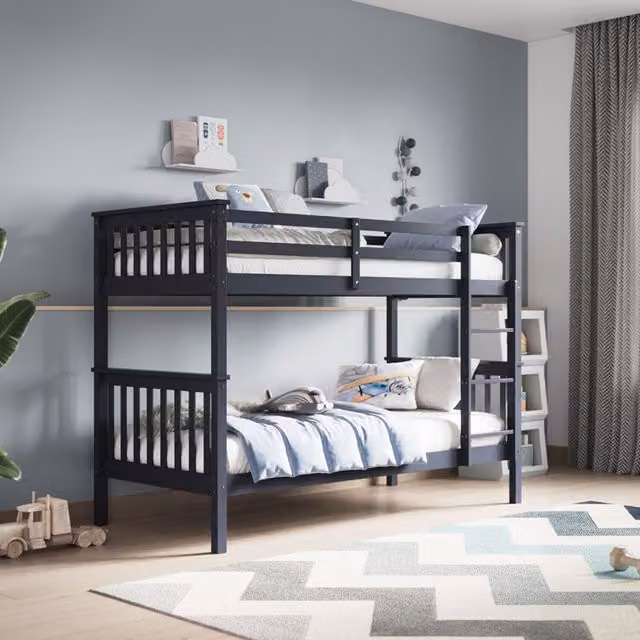 Flair Zoom Detachable Wooden Bunk Bed in Grey, W/D/H: 90 x 200 cm – 1