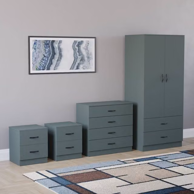 HD Designs Riano 4 Piece Bedroom Set in Green – 1