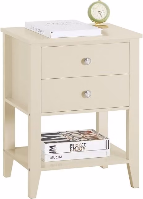 SoBuy Modern Beige Nightstand Table W/D/H: 35 x 35 x 60 cm