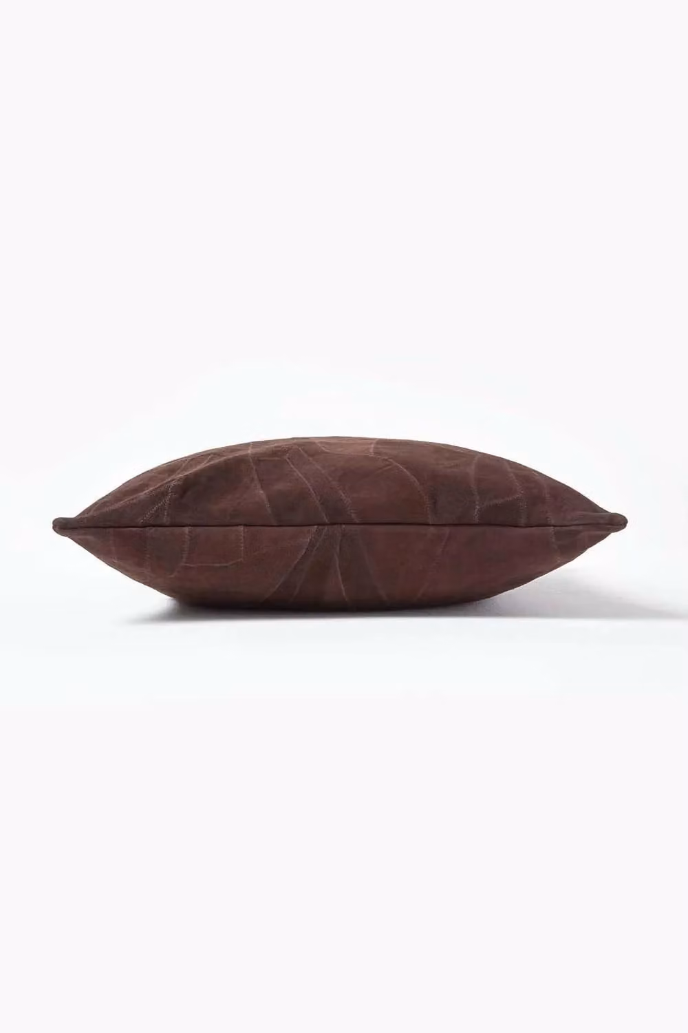 Homescapes Brown Real Leather Suede Square Cushion with Feather Filling, W/D/H: 45 x 45 x 45 cm – 2