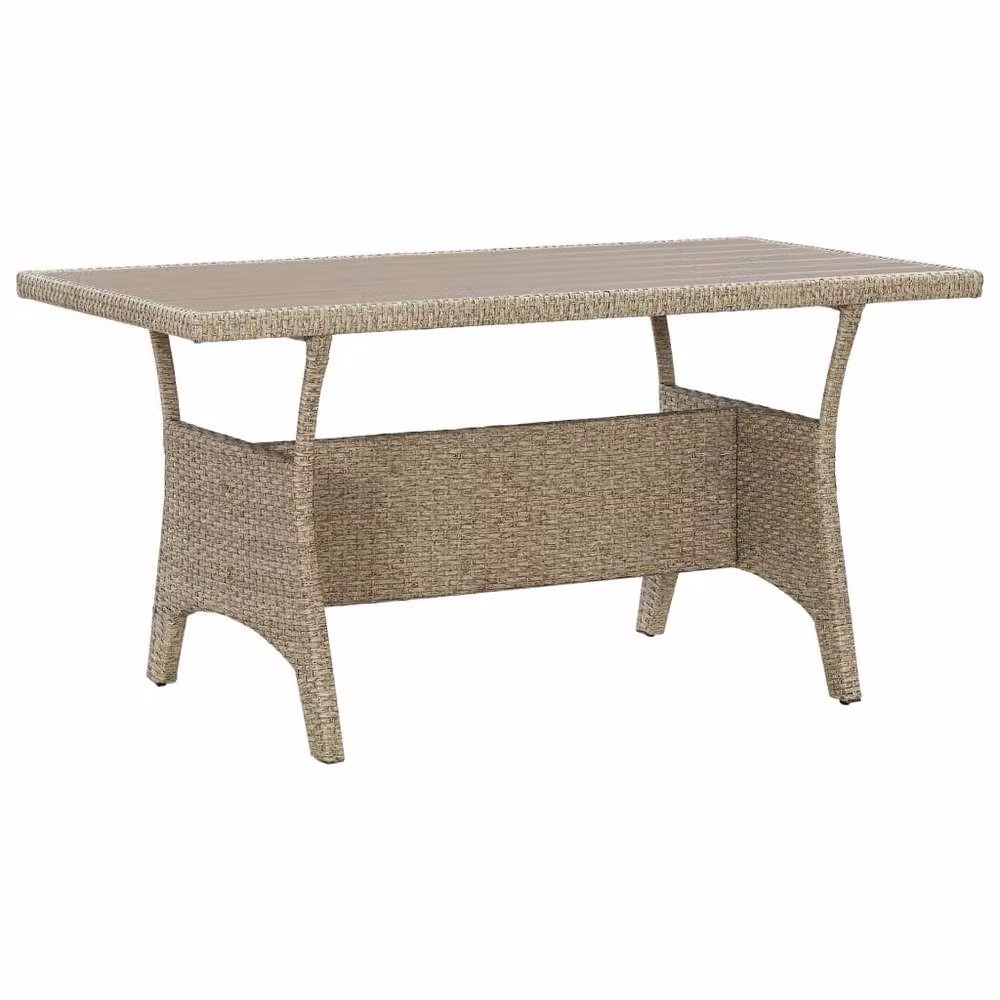 Berkfield Home Grey Poly Rattan Garden Table, W/D/H: 120 x 70 x 66 cm – 2