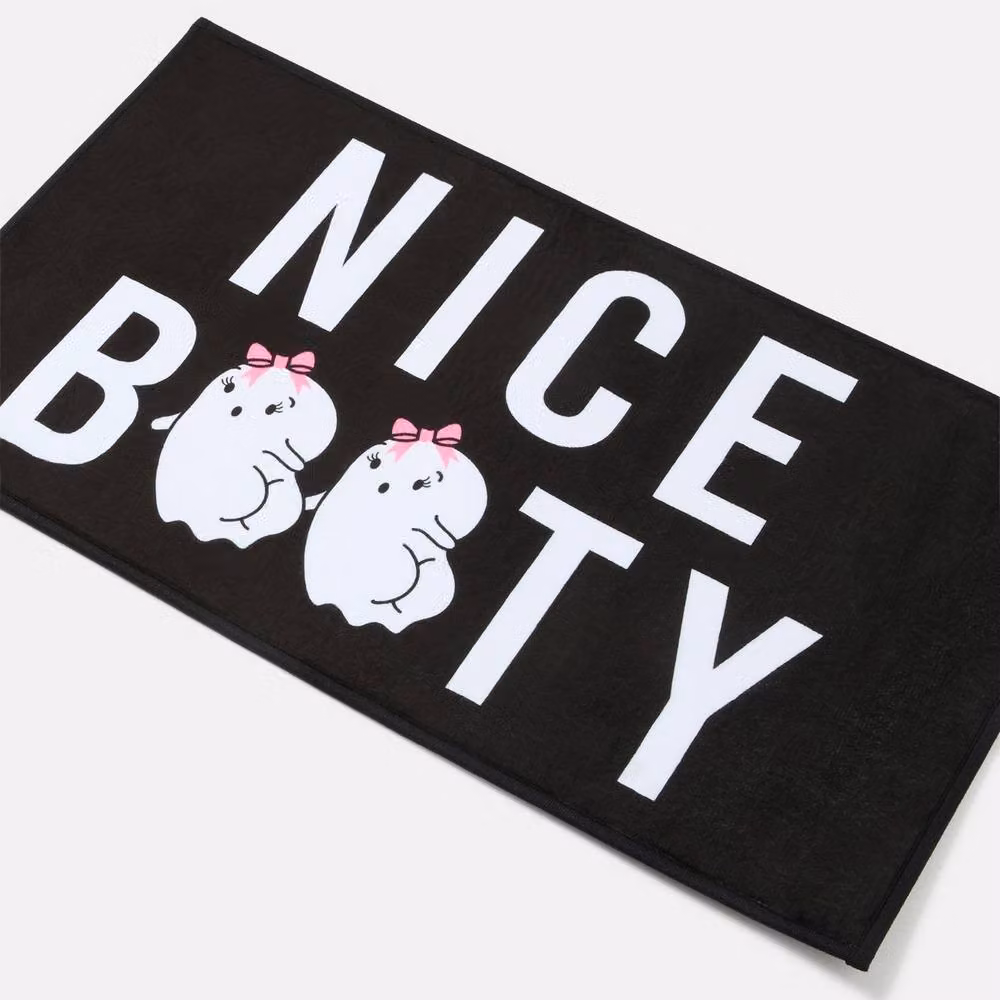 OHS Nice Booty Slogan Non-Slip Halloween Bath Mat in Black – 3