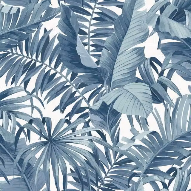 Fine Décor A-Street Palm Leaf Botanical Wallpaper in Blue