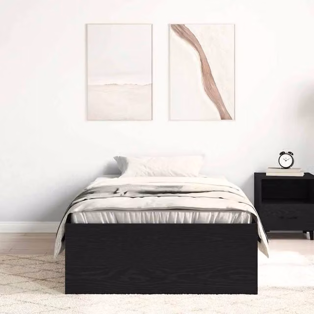 Berkfield Home Durable Bed Frame in Black, W/D/H: 190 x 75 x 35 cm
