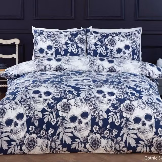 Rapport Home Reversible Blue Floral Microfibre Duvet Cover and Pillowcase Set, W/D/H: 90 x 200 cm
