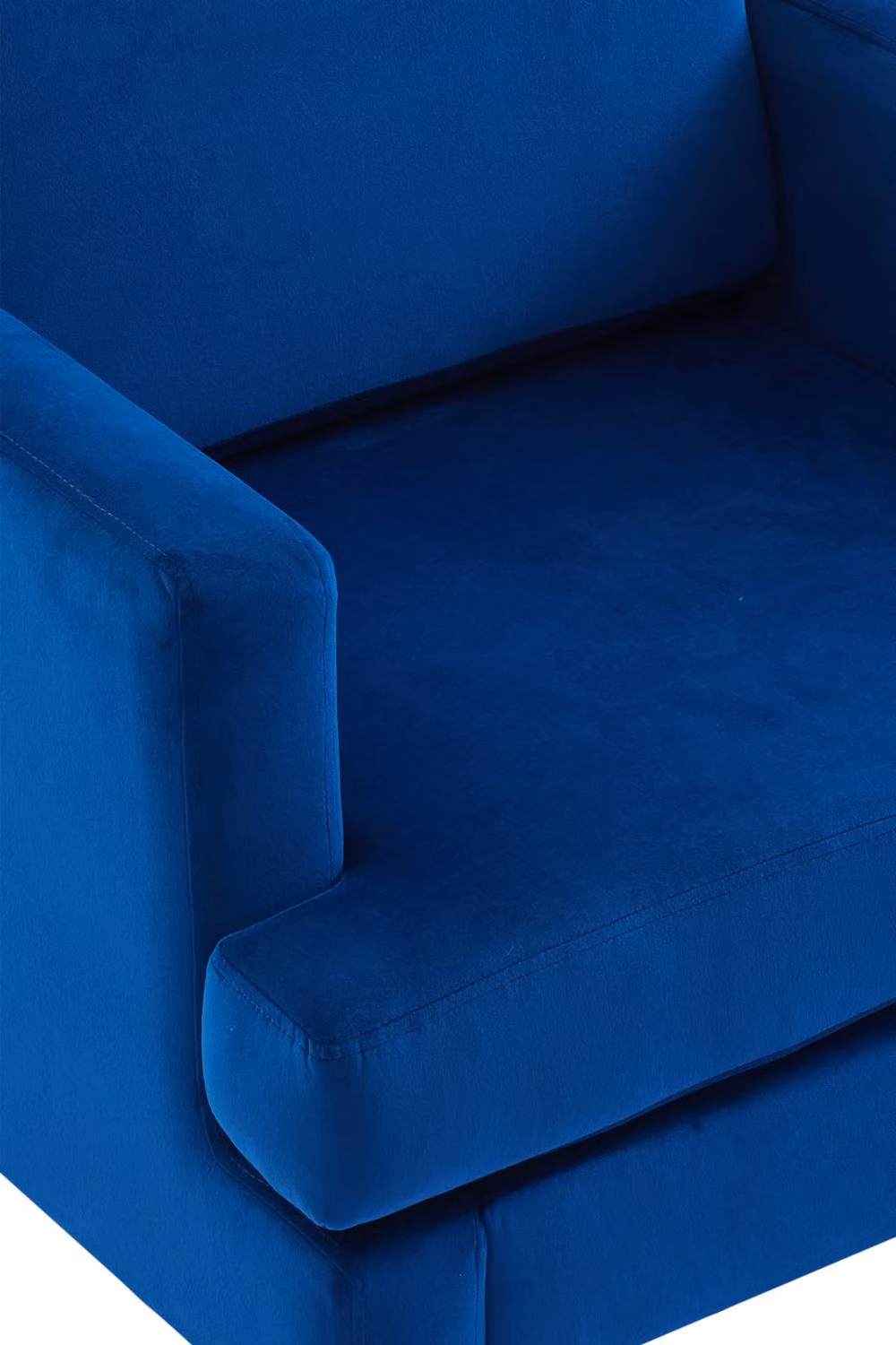 Garden Sanctuary Mid-Century Blue Velvet Single Sofa Armchair – 3