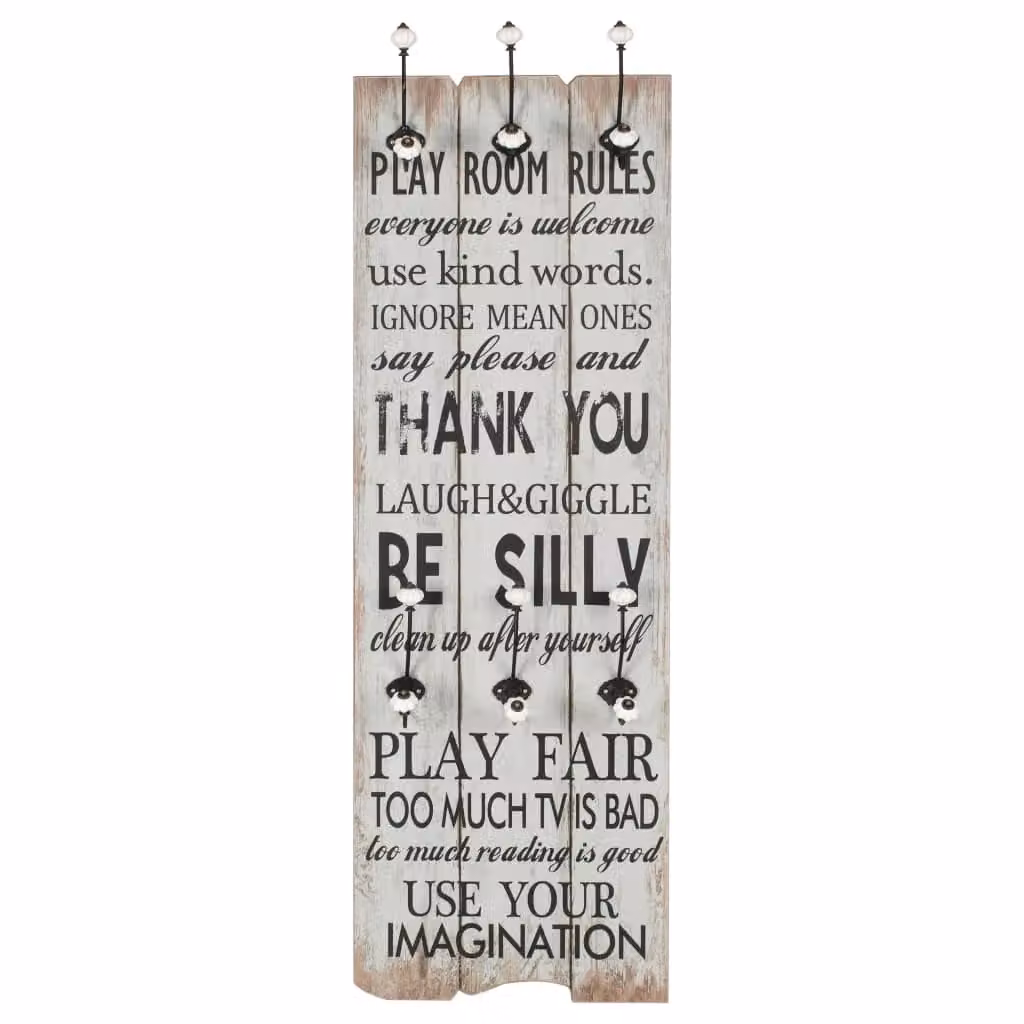Berkfield Home Vintage Wall-mounted Coat Rack with 6 Hooks, Multicolour, W: 120 cm, D: 40 cm – 2