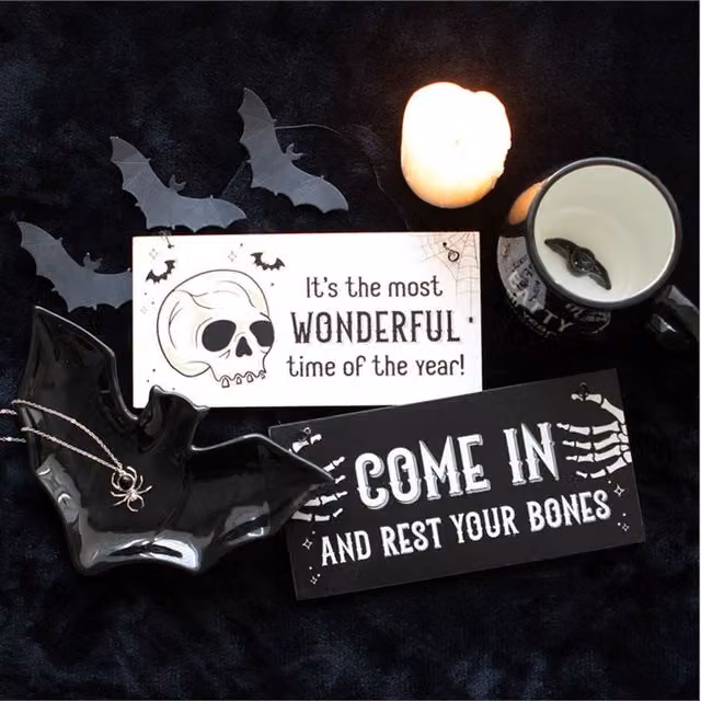 KDMK Black Bat-Shaped Ceramic Trinket Dish Tray