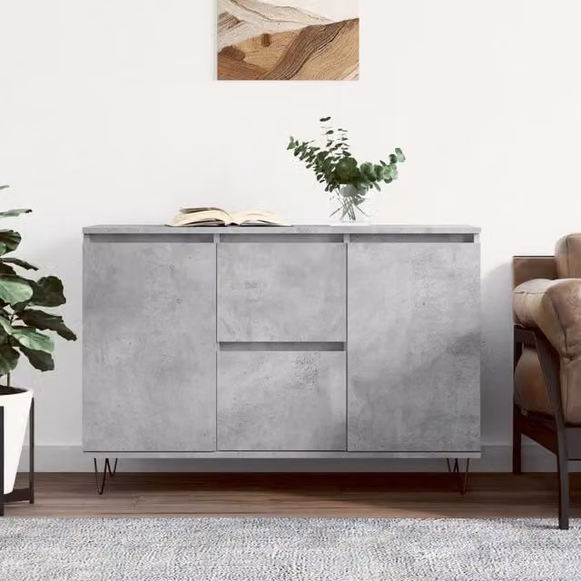 Berkfield Home Industrial Sideboard in Concrete Grey, W/D/H: 104 x 35 x 70 cm – 1