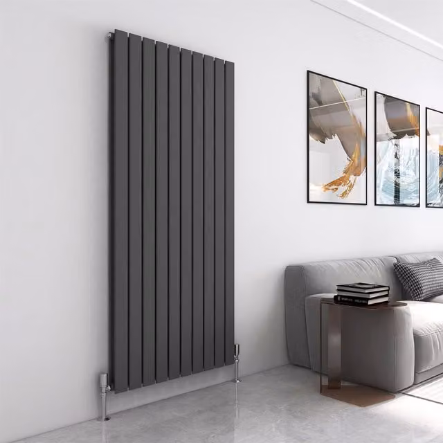 MCC Direct Designer Flat Panel Double Radiator in Anthracite Grey, W: 180 cm, H: 68 cm, D: 6.8 cm