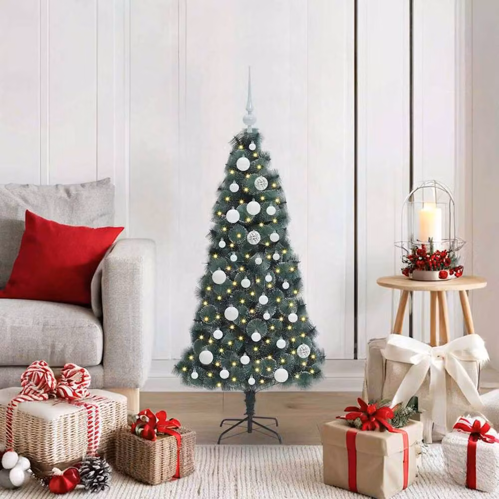 Berkfield Home Elegant Pre-lit Artificial Christmas Tree with Ball Set, Green, Height: 120 cm – 2