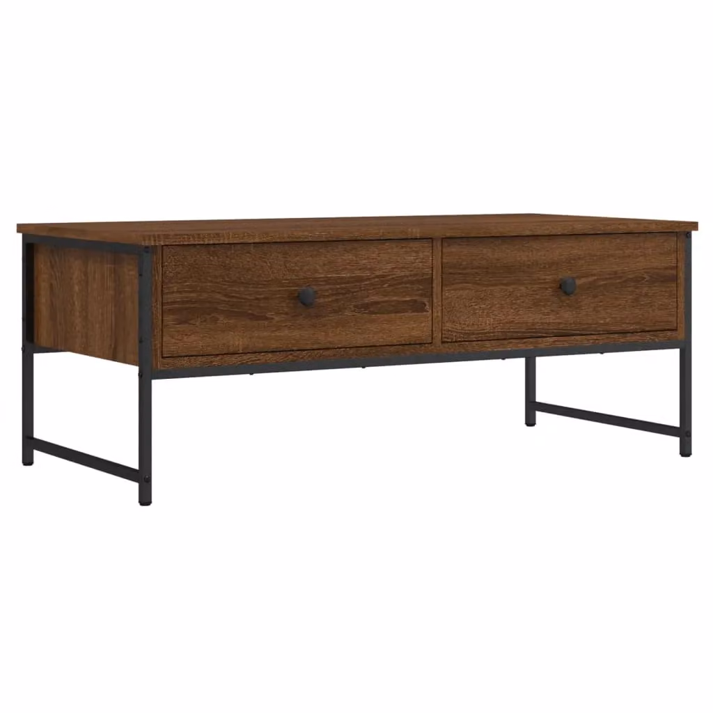 Berkfield Home Brown Oak Coffee Table, W: 101 cm, D: 49 cm, H: 39.5 cm – 2