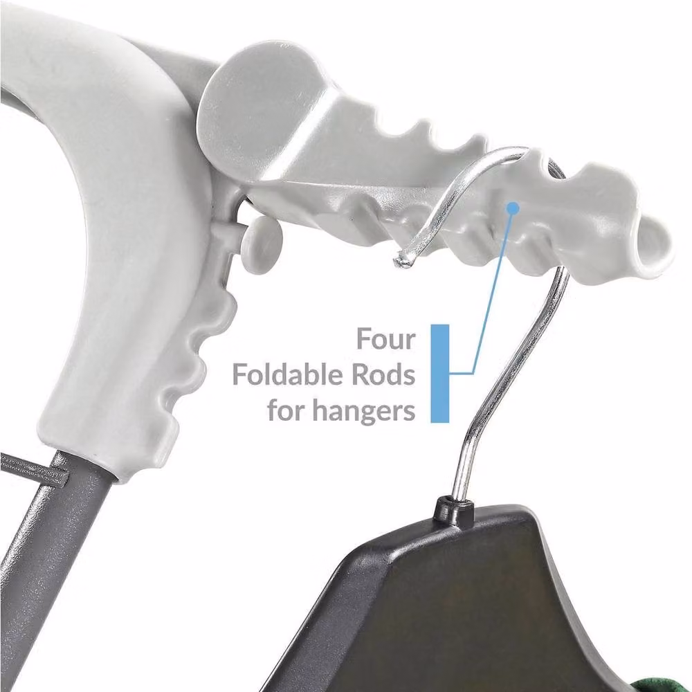 PAWNORA 3 Tier Foldable Steel Clothes Airer Laundry Drying Rack in Dark Grey – 2