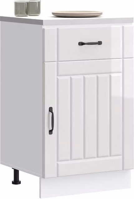 Berkfield Home Lucca Freestanding Kitchen Sink Unit in High Gloss White Engineered Wood
