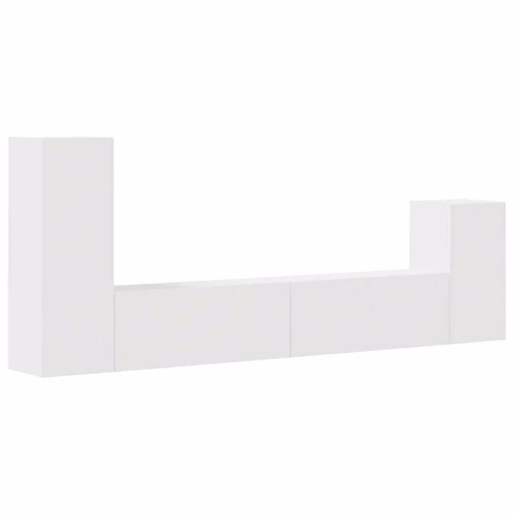 Berkfield Home Classic 4 Piece White Engineered Wood TV Cabinet Set – 2