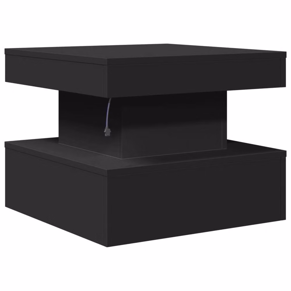 Berkfield Home Modern Square Coffee Table with LED Lights, Black, W/D/H: 50 x 50 x 40 cm – 5