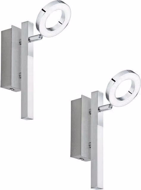 Loops 2 Pack LED Wall Spot Lights in Chrome Aluminium and Plastic