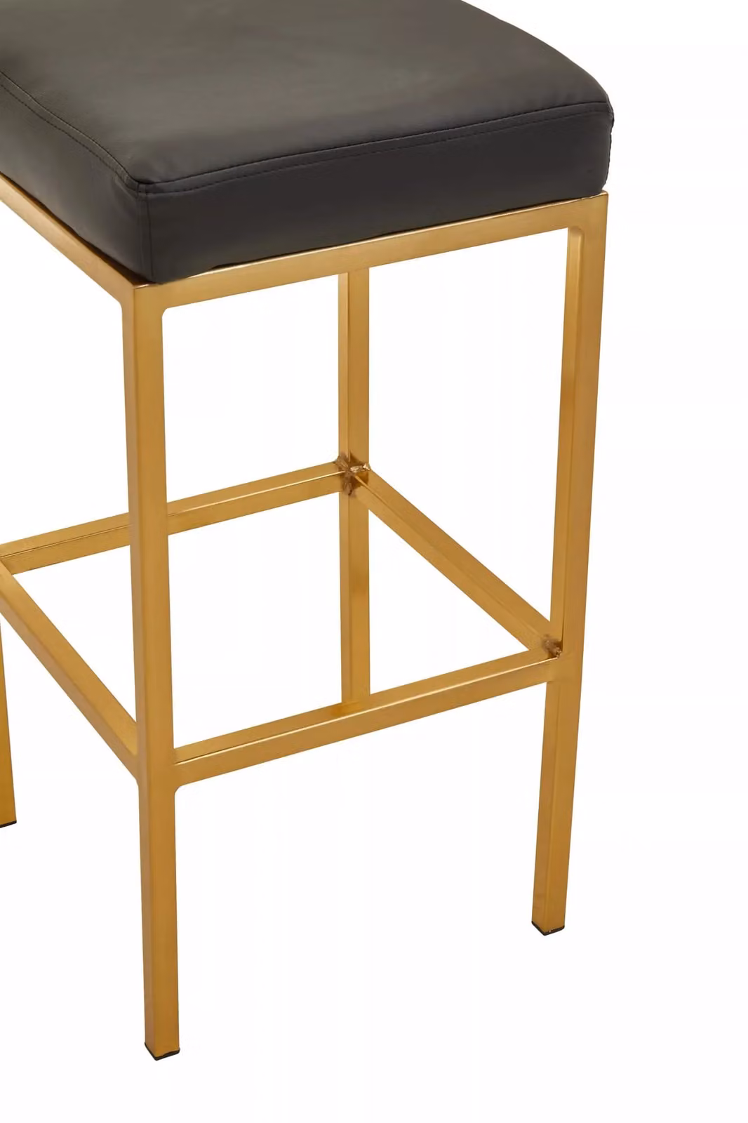 Interiors by Premier Orsina Modern Bar Stool in Black and Gold with Synthetic Leather Upholstery – 4