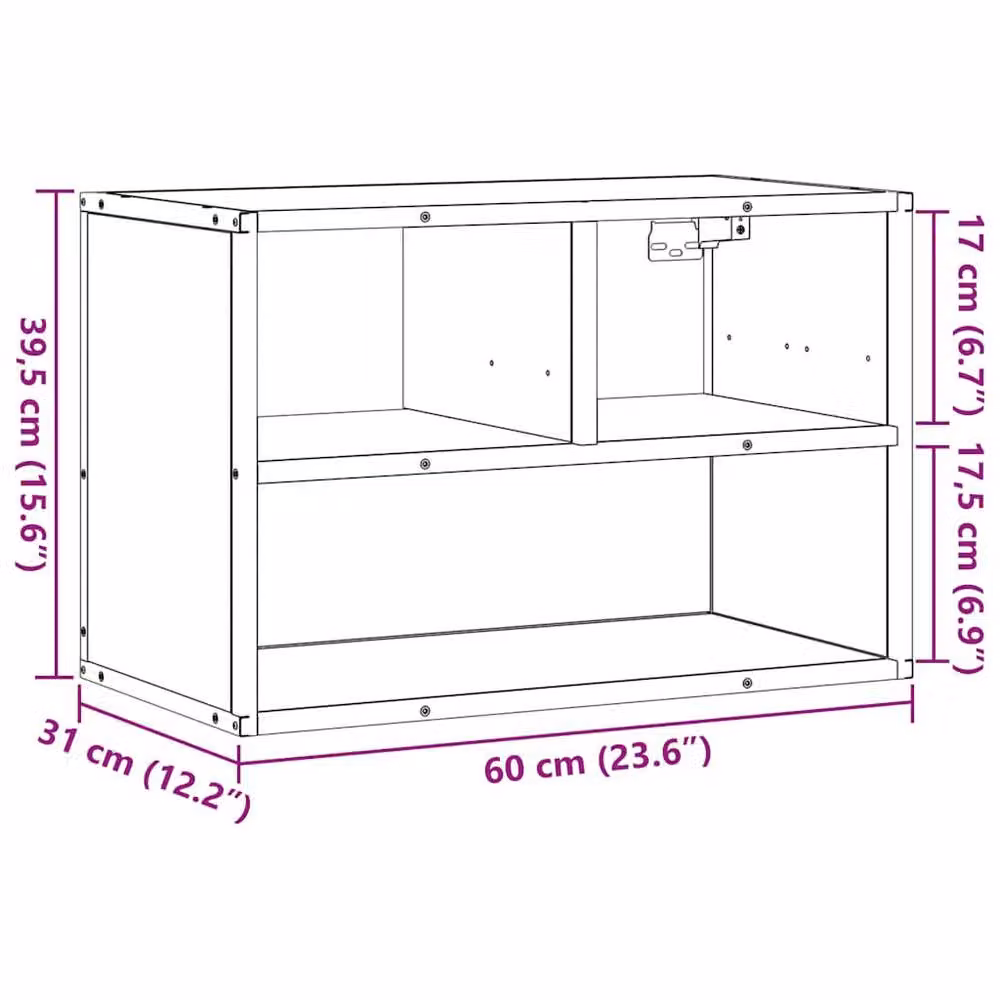 Berkfield Home TV Cabinet in Black, W/D/H: 60 x 31 x 39.5 cm – 7