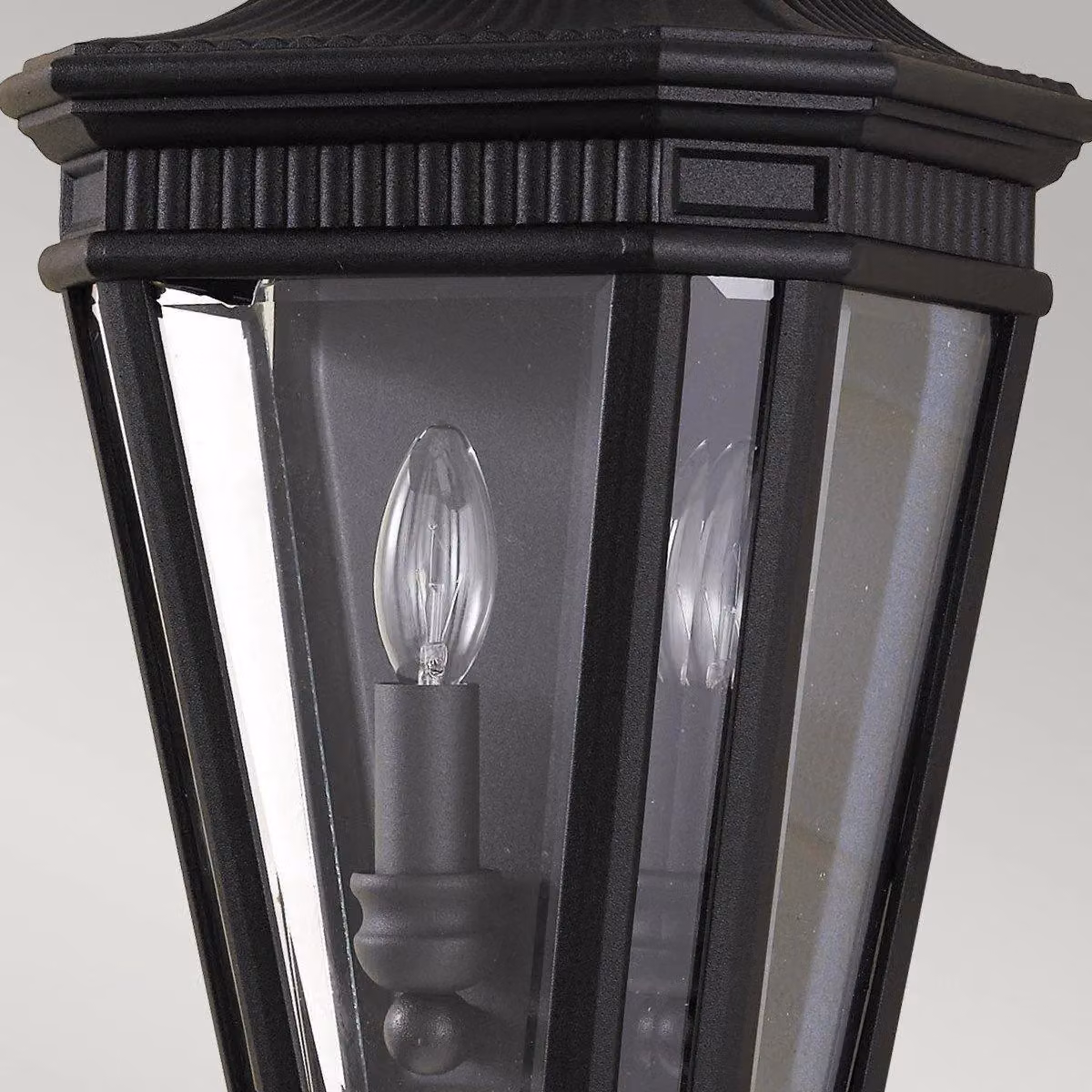 Netlighting Cotswold Lane Black 2 Light Outdoor Wall Half Lantern Light with Transparent Glass and IP44 Rating – 3