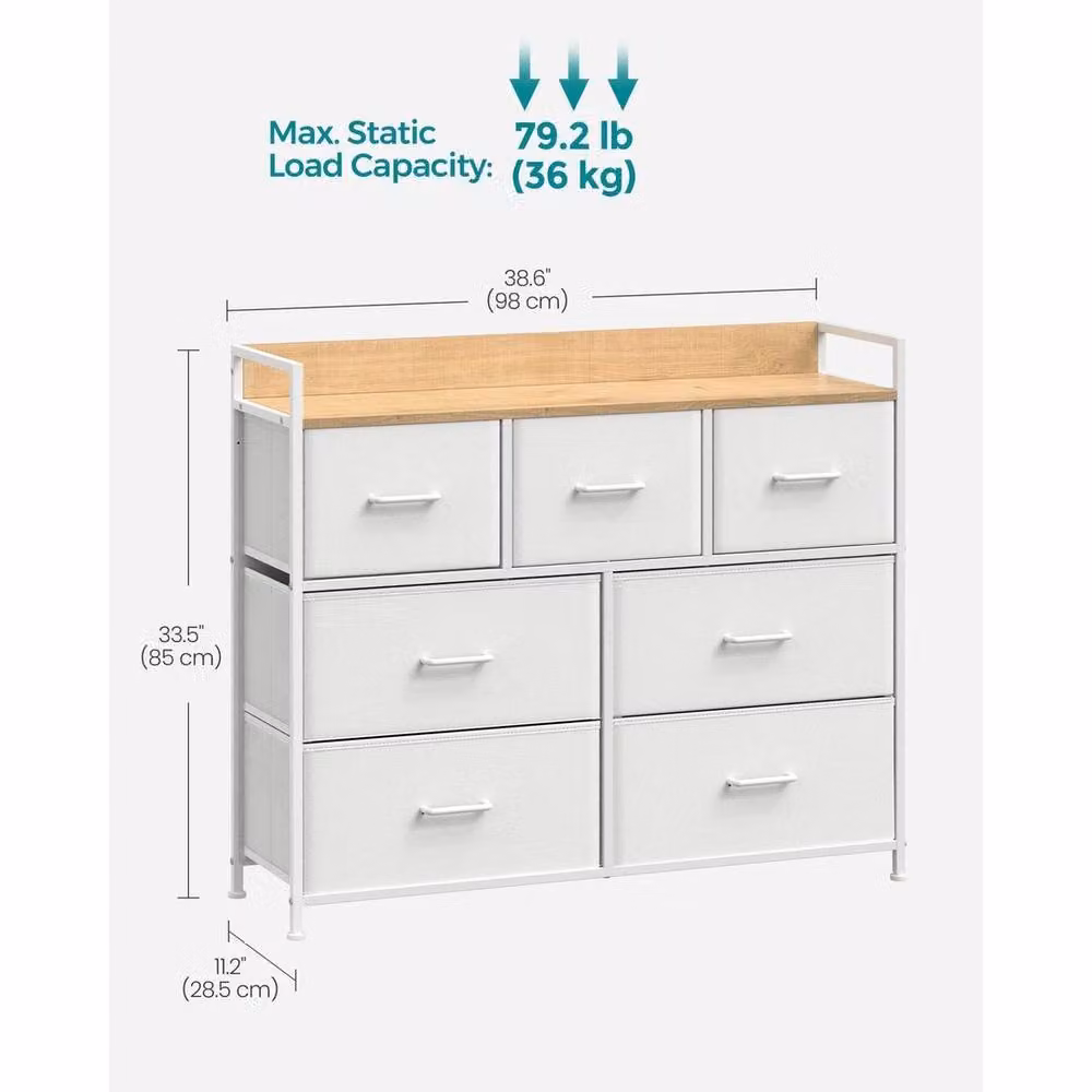 FORGEVIO 7 Drawer Chest in Cloud White, W/D/H: 98 x 28.5 x 85 cm – 2