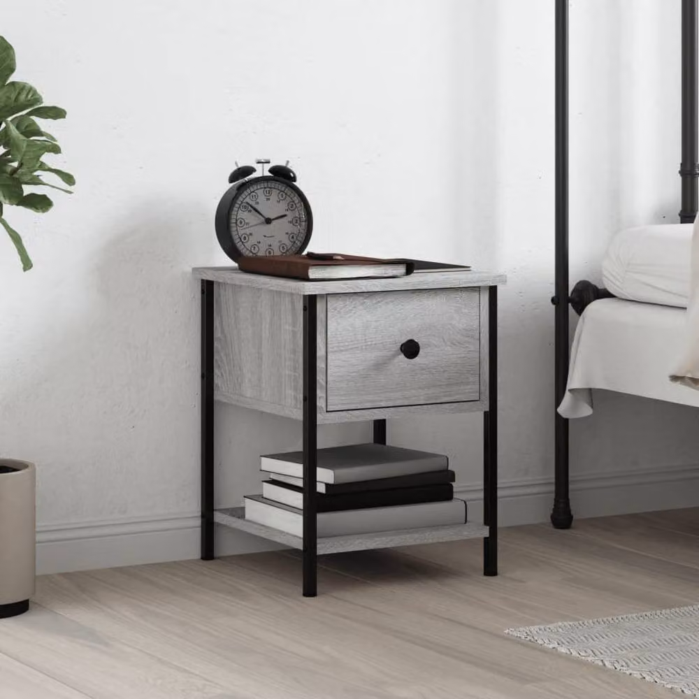 Berkfield Home Grey Sonoma Bedside Table W/D/H: 34 x 35.5 x 45 cm – 2